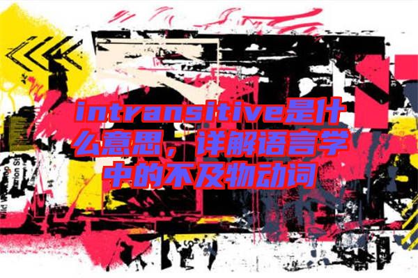 intransitive是什么意思，詳解語言學中的不及物動詞