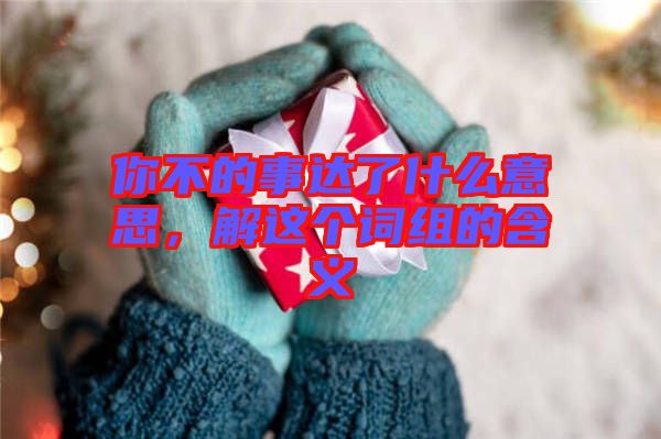 你不的事達(dá)了什么意思，解這個(gè)詞組的含義