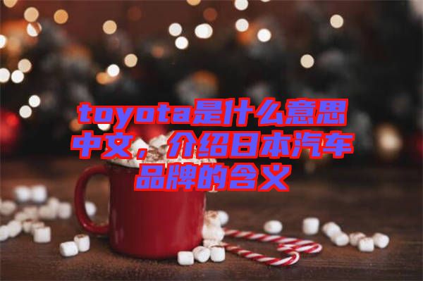 toyota是什么意思中文，介紹日本汽車品牌的含義