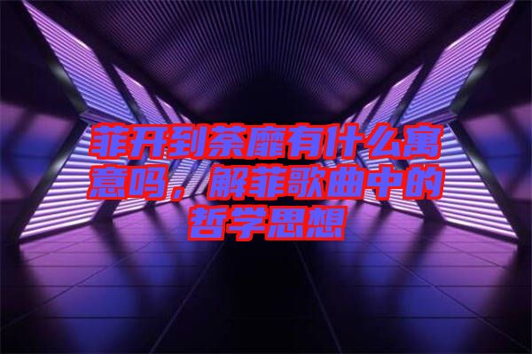 菲開到荼靡有什么寓意嗎，解菲歌曲中的哲學(xué)思想