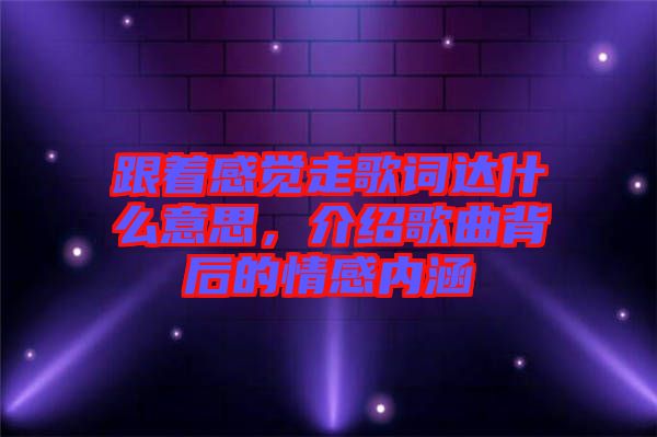 跟著感覺走歌詞達(dá)什么意思，介紹歌曲背后的情感內(nèi)涵