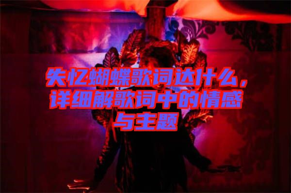 失憶蝴蝶歌詞達什么，詳細解歌詞中的情感與主題