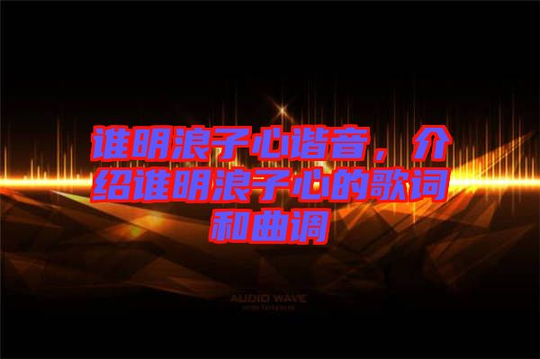 誰明浪子心諧音，介紹誰明浪子心的歌詞和曲調(diào)