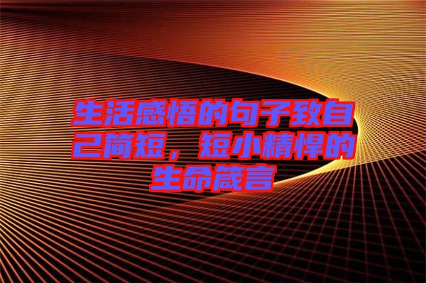 生活感悟的句子致自己簡(jiǎn)短，短小精悍的生命箴言