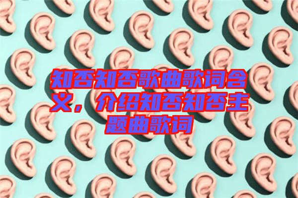 知否知否歌曲歌詞含義，介紹知否知否主題曲歌詞