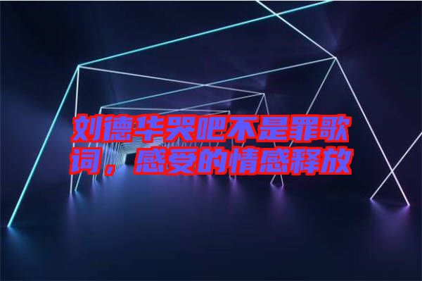 劉德華哭吧不是罪歌詞，感受的情感釋放