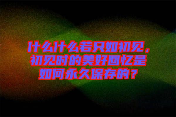 什么什么若只如初見，初見時(shí)的美好回憶是如何永久保存的？