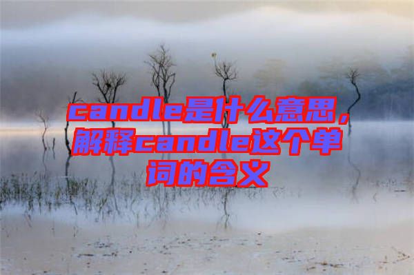 candle是什么意思，解釋candle這個單詞的含義