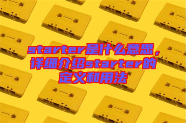 starter是什么意思，詳細(xì)介紹starter的定義和用法