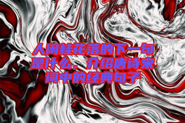 人閑桂花落的下一句是什么，介紹唐詩(shī)宋詞中的經(jīng)典句子