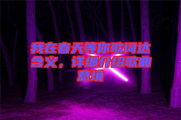 我在春天等你歌詞達(dá)含義，詳細(xì)介紹歌曲意境