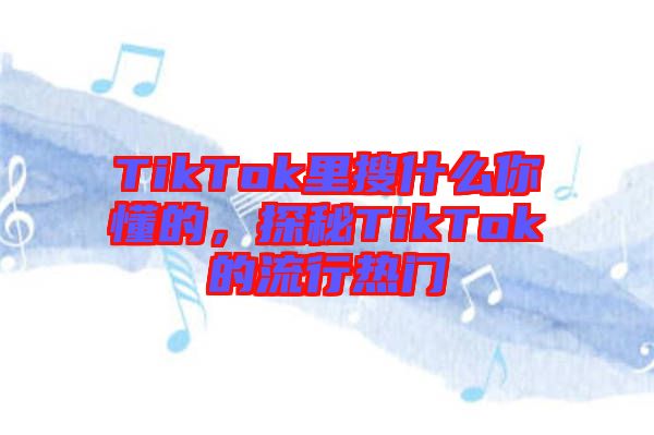 TikTok里搜什么你懂的，探秘TikTok的流行熱門