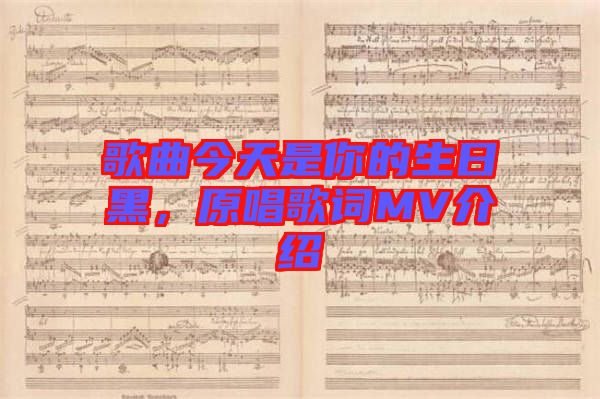 歌曲今天是你的生日黑，原唱歌詞MV介紹