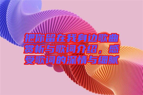 把你留在我身邊歌曲賞析與歌詞介紹，感受歌詞的深情與細(xì)膩