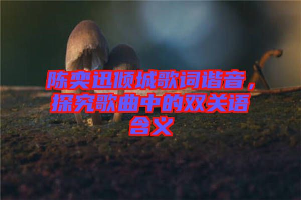 陳奕迅傾城歌詞諧音，探究歌曲中的雙關(guān)語含義