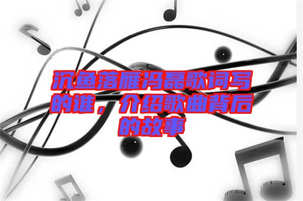 沉魚落雁馮磊歌詞寫的誰，介紹歌曲背后的故事