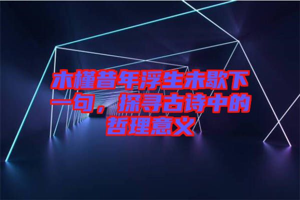 木槿昔年浮生未歇下一句，探尋古詩(shī)中的哲理意義