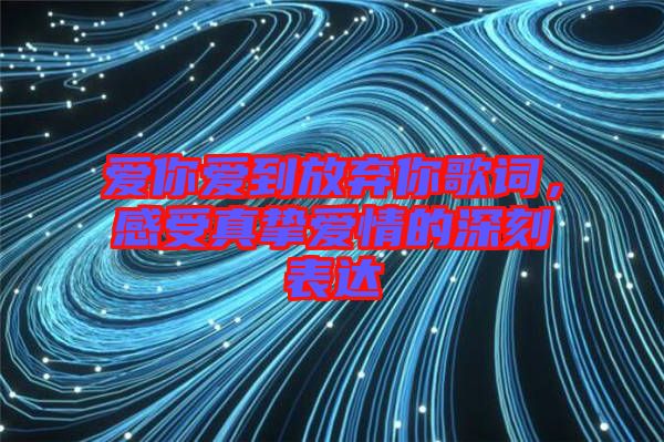 愛你愛到放棄你歌詞，感受真摯愛情的深刻表達(dá)