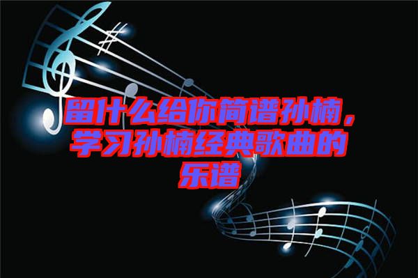 留什么給你簡(jiǎn)譜孫楠，學(xué)習(xí)孫楠經(jīng)典歌曲的樂(lè)譜