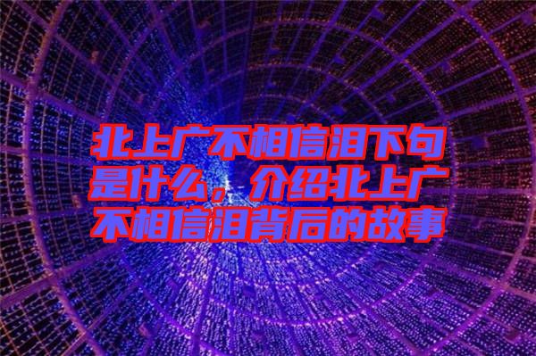 北上廣不相信淚下句是什么，介紹北上廣不相信淚背后的故事