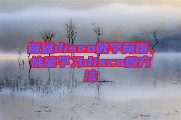 普通disco數(shù)字簡(jiǎn)譜，快速學(xué)習(xí)disco的方法