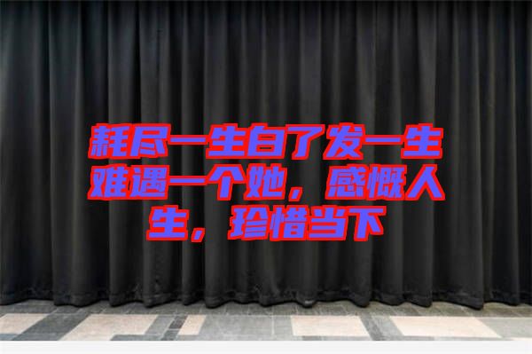 耗盡一生白了發(fā)一生難遇一個(gè)她，感慨人生，珍惜當(dāng)下