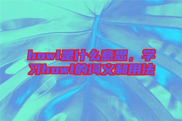 howl是什么意思，學(xué)習(xí)howl的詞義和用法