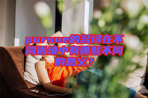 pursue的名詞在不同語境中有哪些不同的意義？