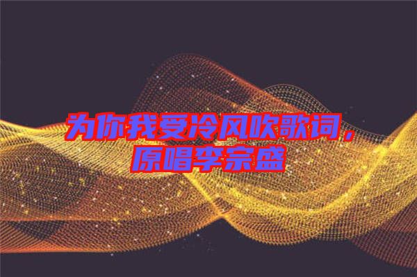 為你我受冷風(fēng)吹歌詞，原唱李宗盛