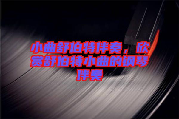 小曲舒伯特伴奏，欣賞舒伯特小曲的鋼琴伴奏