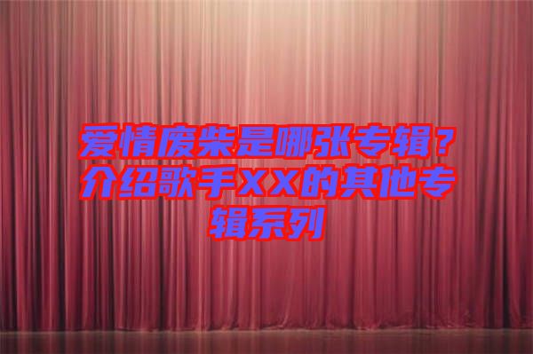 愛情廢柴是哪張專輯？介紹歌手XX的其他專輯系列