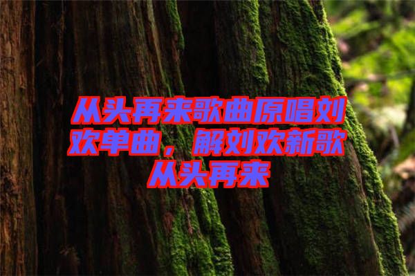 從頭再來歌曲原唱劉歡單曲，解劉歡新歌從頭再來