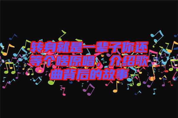 轉(zhuǎn)身就是一輩子你還等個(gè)啥原唱，介紹歌曲背后的故事