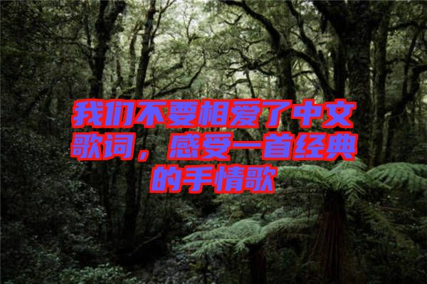 我們不要相愛(ài)了中文歌詞，感受一首經(jīng)典的手情歌