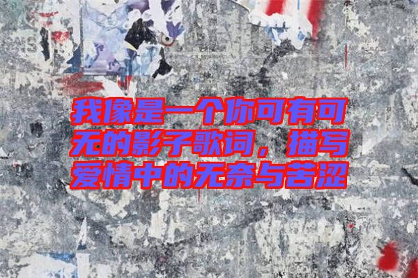 我像是一個你可有可無的影子歌詞，描寫愛情中的無奈與苦澀