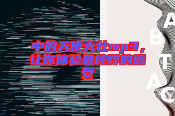 中的天使大壯mp3，讓你體驗(yàn)最純粹的感受