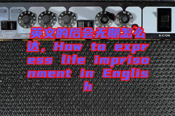 英文的后會無期怎么達，How to express life imprisonment in English