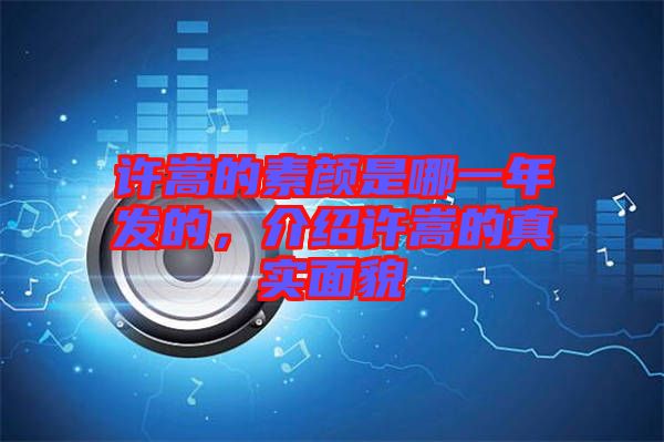 許嵩的素顏是哪一年發(fā)的，介紹許嵩的真實(shí)面貌