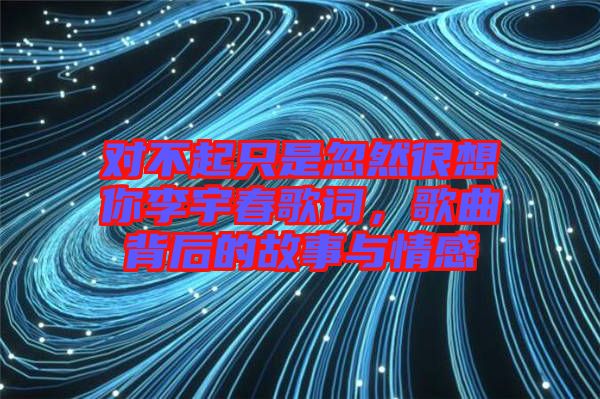 對不起只是忽然很想你李宇春歌詞，歌曲背后的故事與情感