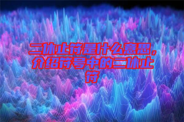 二休止符是什么意思，介紹符號中的二休止符