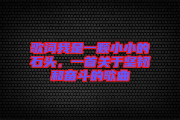 歌詞我是一顆小小的石頭，一首關于堅韌和奮斗的歌曲