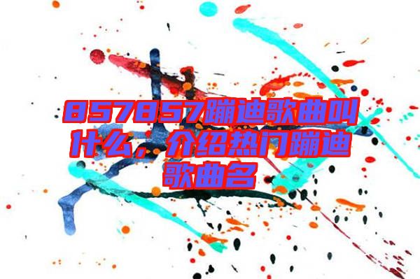 857857蹦迪歌曲叫什么，介紹熱門蹦迪歌曲名