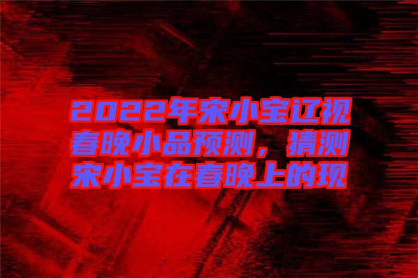 2022年宋小寶遼視春晚小品預(yù)測，猜測宋小寶在春晚上的現(xiàn)