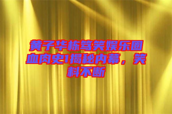 黃子華棟篤笑娛樂圈血肉史1揭秘內(nèi)幕，笑料不斷