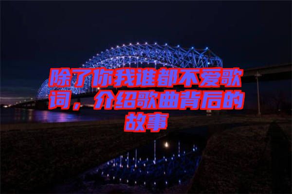 除了你我誰都不愛歌詞，介紹歌曲背后的故事