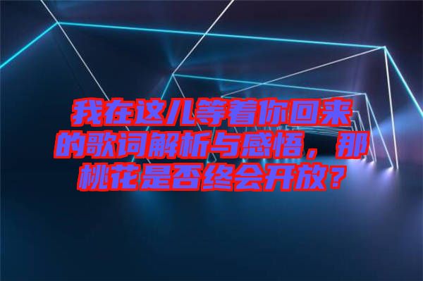 我在這兒等著你回來的歌詞解析與感悟，那桃花是否終會開放？