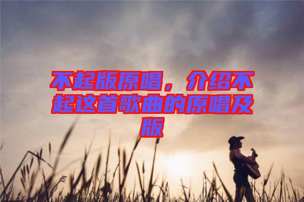 不起版原唱，介紹不起這首歌曲的原唱及版