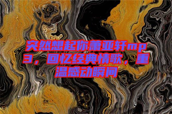 突然想起你蕭亞軒mp3，回憶經(jīng)典情歌，重溫感動(dòng)瞬間