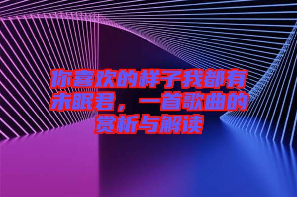 你喜歡的樣子我都有未眠君，一首歌曲的賞析與解讀