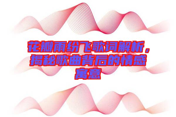 花瓣雨紛飛歌詞解析，揭秘歌曲背后的情感寓意